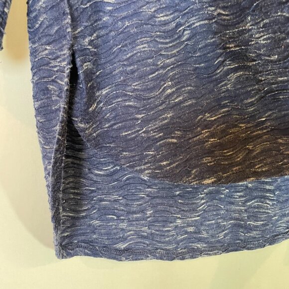 Simply Vera by Vera Wang 3/4 Sleeves Top Size XL Navy Textured Knit - Picture 3 of 8